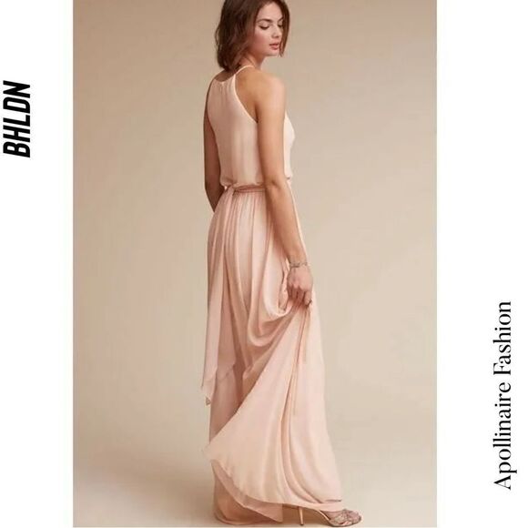 BHLD BY DONNA MORGAN THE ALANA HALTER DRESS IN PALE BLUSH NWT IN SIZE 0 - Picture 6 of 10